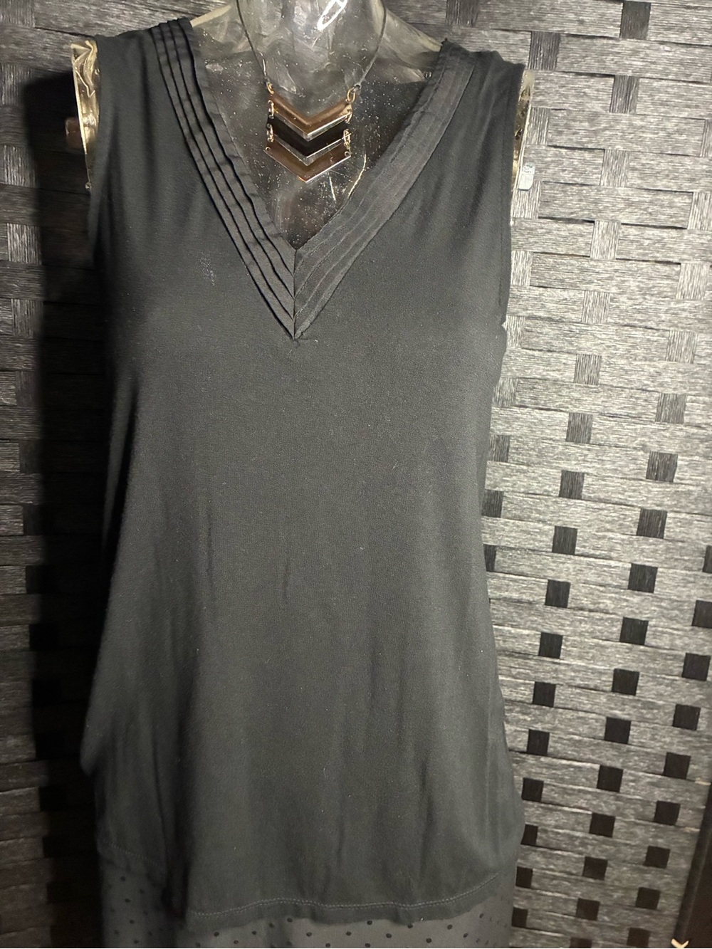 Banana Republic Black Textured Sleeveless Top